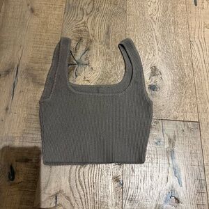 Babaton Sculpt Knit Cropped Tank - Taupe, XS